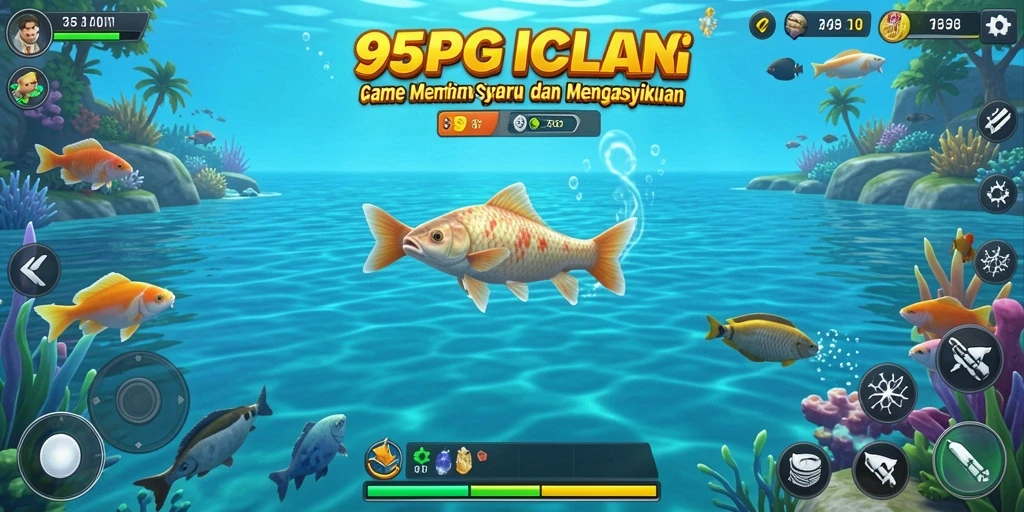Screenshot gameplay <strong>95PGPLAY</strong> dengan pemandangan memancing yang menakjubkan.