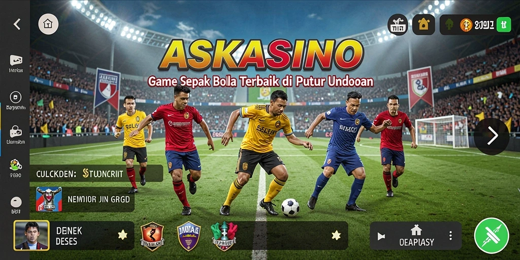 Tampilan gameplay menarik dari ASKASINO dengan aksi sepak bola realistis.