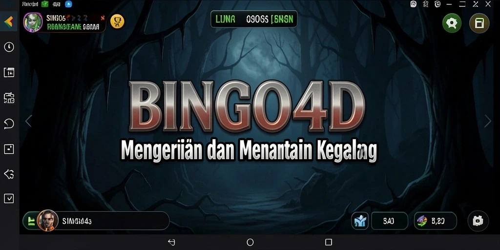 Tampilan gameplay mencekam dalam BINGO4D dengan suasana menyeramkan.