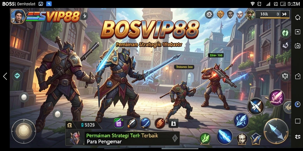 Screenshot utama BOSVIP88 menampilkan pertempuran strategi yang mendebarkan.