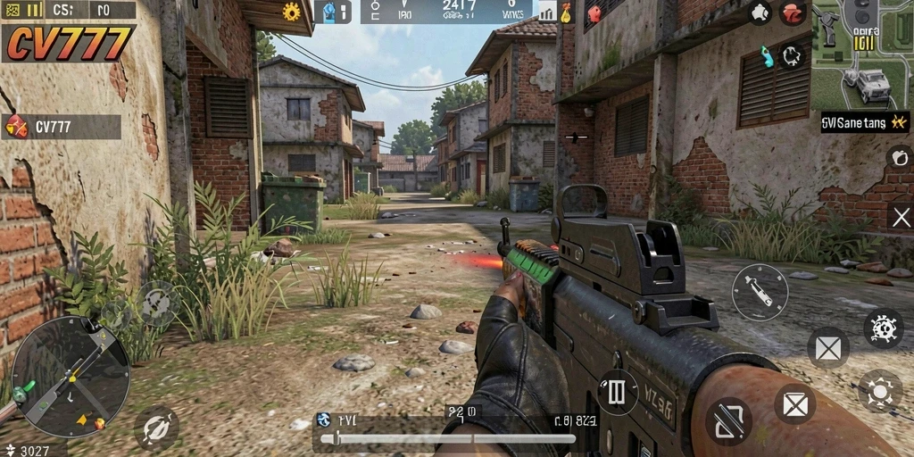 Screenshot gameplay CV777 yang menunjukkan aksi tembak-menembak seru.