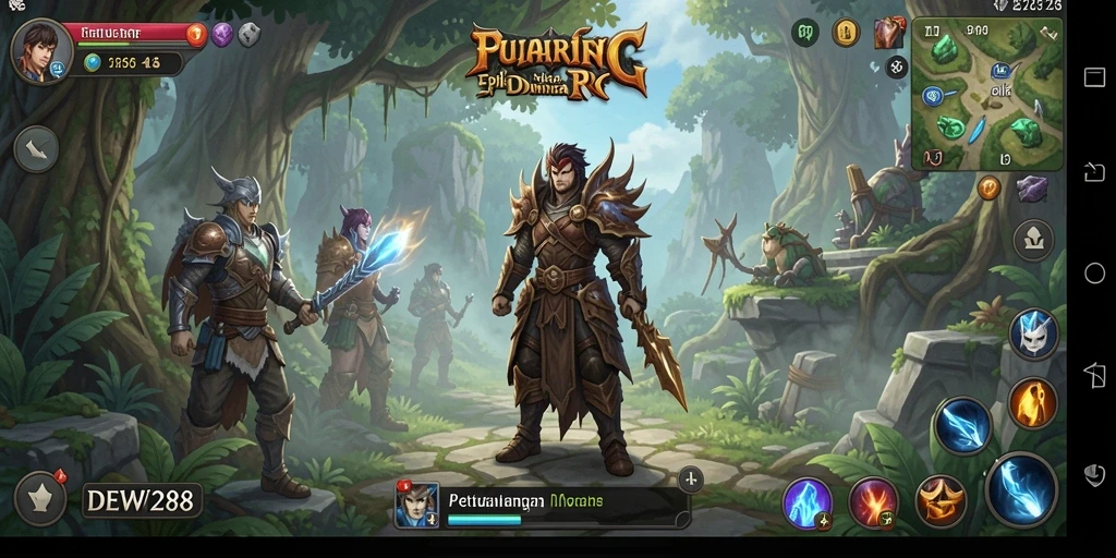 Screenshot utama DEWI288 menampilkan aksi seru dalam gameplay RPG.