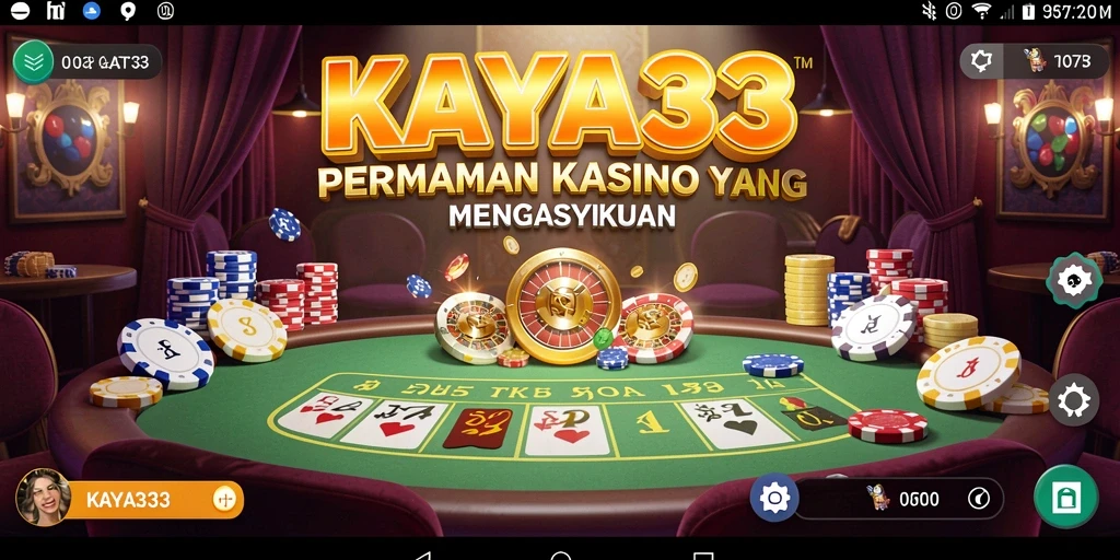 Screenshot gameplay KAYA33 dengan tampilan permainan Kasino yang menarik.