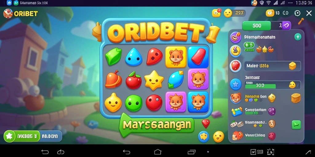 Screenshot gameplay ORIBET dengan kombinasi objek yang menakjubkan.