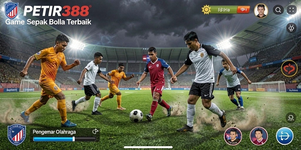 Tampilan gameplay <strong>PETIR388</strong> yang intens dan menegangkan dalam pertandingan sepak bola.