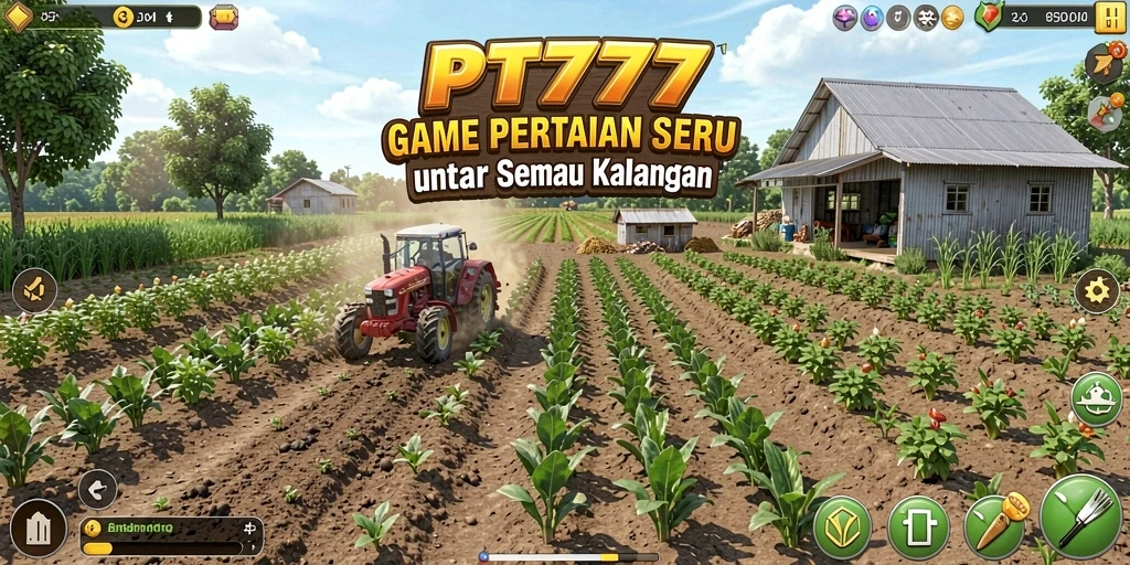 Screenshot gameplay PT777 yang menunjukkan suasana pertanian yang hidup dan produktif.