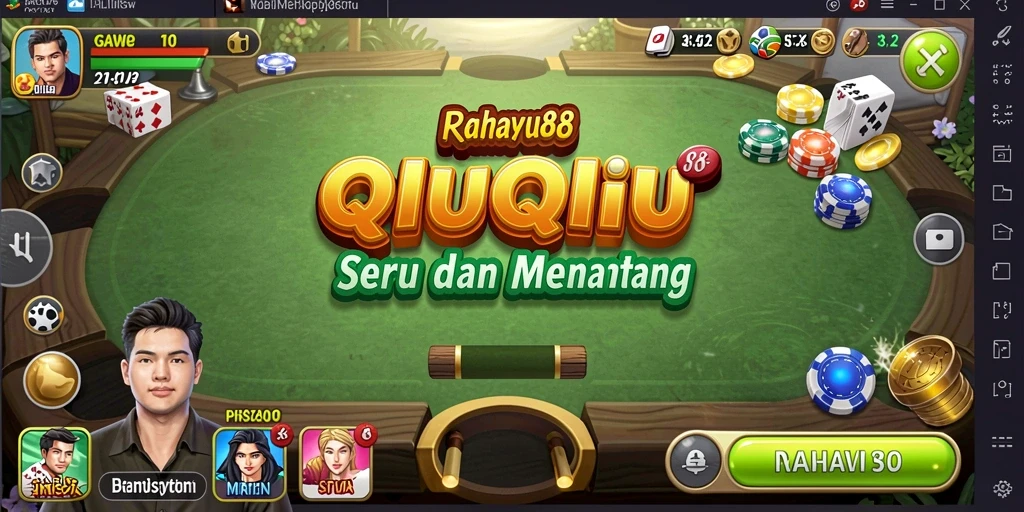 Tampilan gameplay seru dari game QiuQiu RAHAYU88.