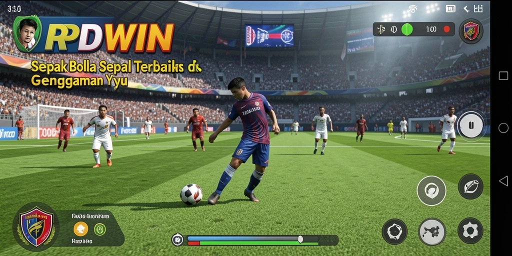 Tampilan gameplay RPIDWIN yang menarik dalam pertandingan sepak bola.