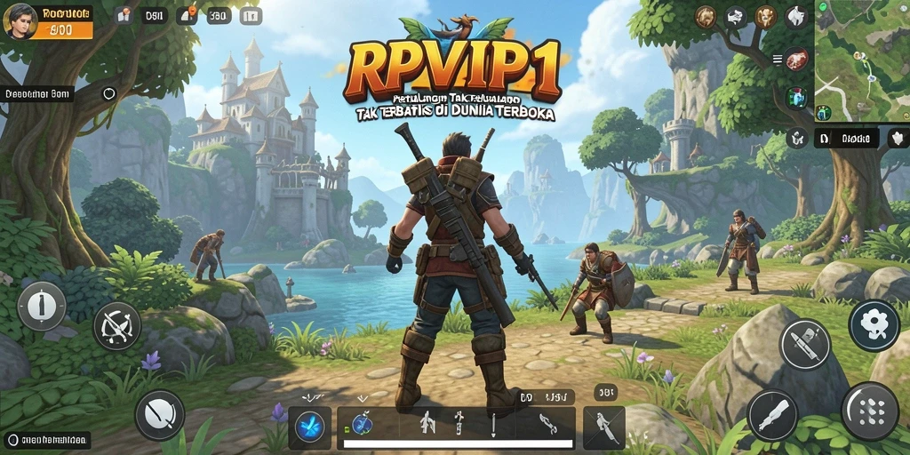 Tampilan menawan dari gameplay RPVIP1 di dunia terbuka.