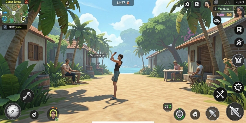 Screenshot gameplay UH77 yang penuh warna dan interaksi menarik.